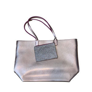 Bath & Body Works Faux Leather Pink Sparkle Bag Tote Bag Purse Travel